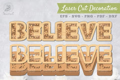 Believe 3D Lasercut Decoration Clipart Bundle - CraftNest - Digital Crafting and Art