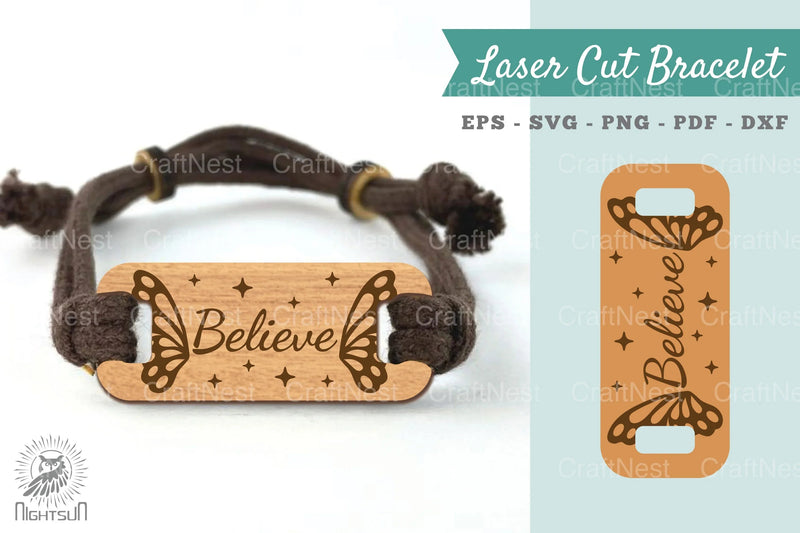 Believe Laser Cut Bracelet SVG Bundle - CraftNest - Digital Crafting and Art