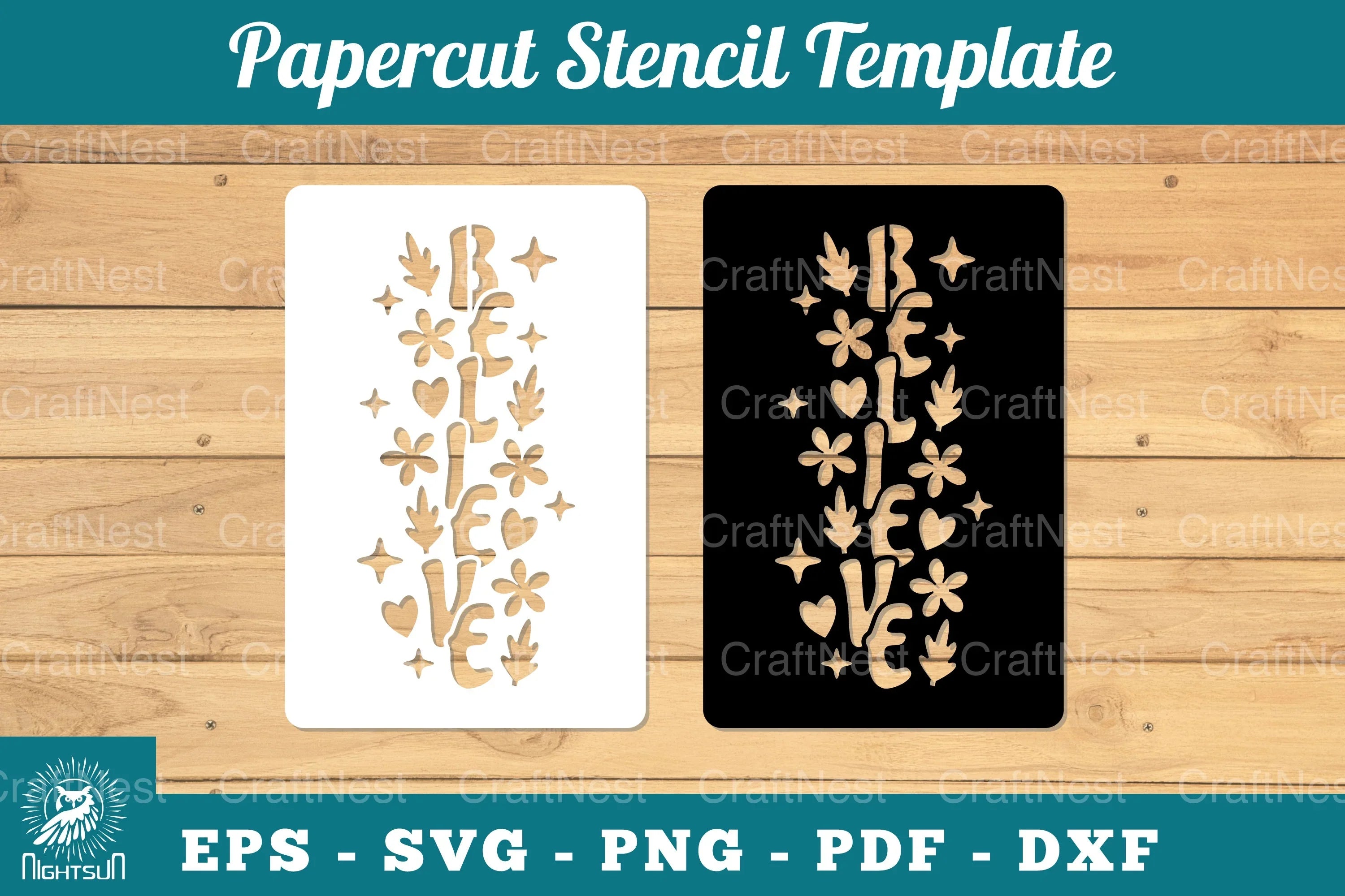 Believe Papercut Stencil SVG Bundle - CraftNest - Digital Crafting and Art