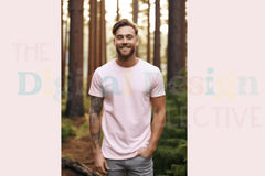Men's Pink Tee Mockup - CraftNest - Digital Crafting and Art
