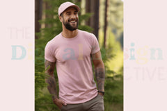 Pink Bella Canvas 3001 Men's Tee Mockup - CraftNest - Digital Crafting and Art