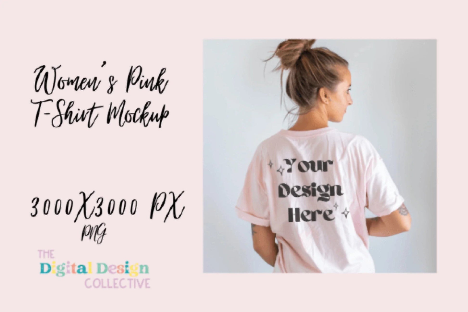 Pink Bella Canvas T-Shirt Mockup - CraftNest - Digital Crafting and Art