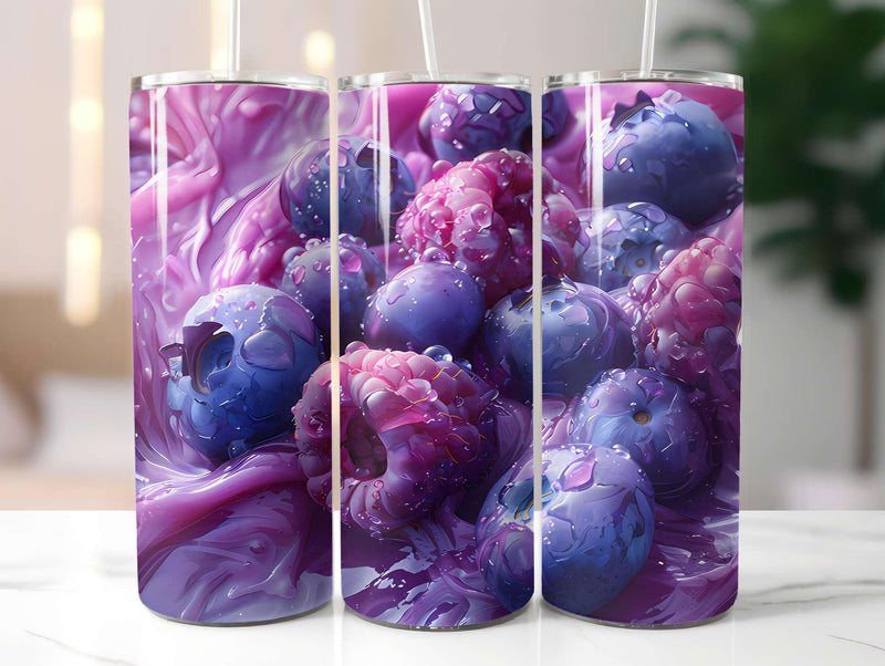Berry Blues 2 Tumbler Wrap - CraftNest - Digital Crafting and Art