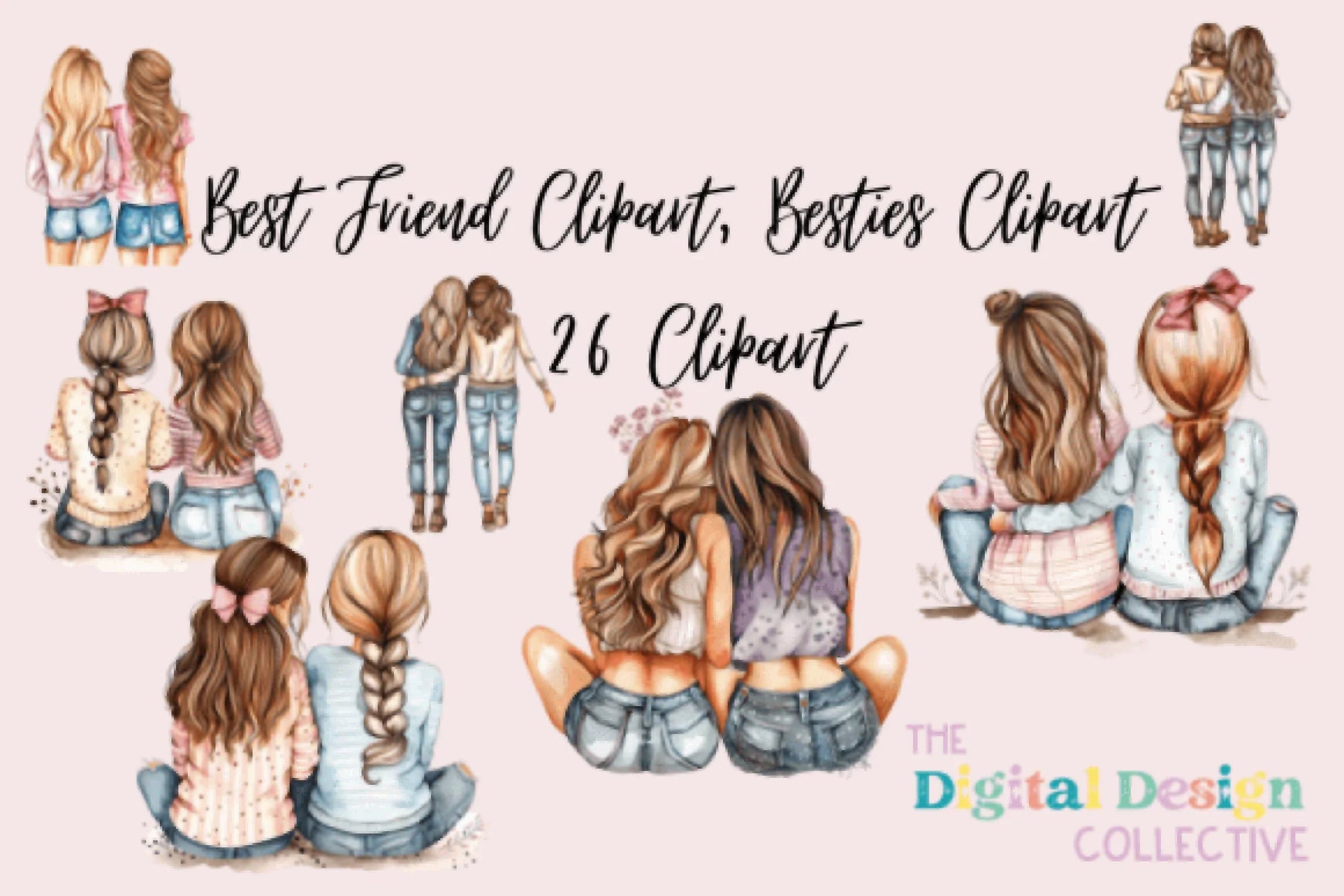 Adorable Best Friend Clipart Bundle - CraftNest - Digital Crafting and Art