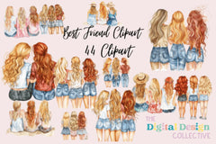 Best Friend Clipart Bundle - CraftNest - Digital Crafting and Art