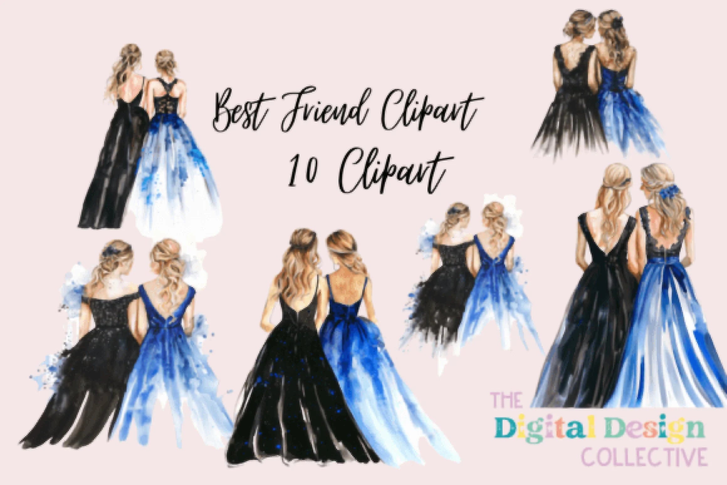 Best Friend Sister Clipart Bundle - CraftNest - Digital Crafting and Art