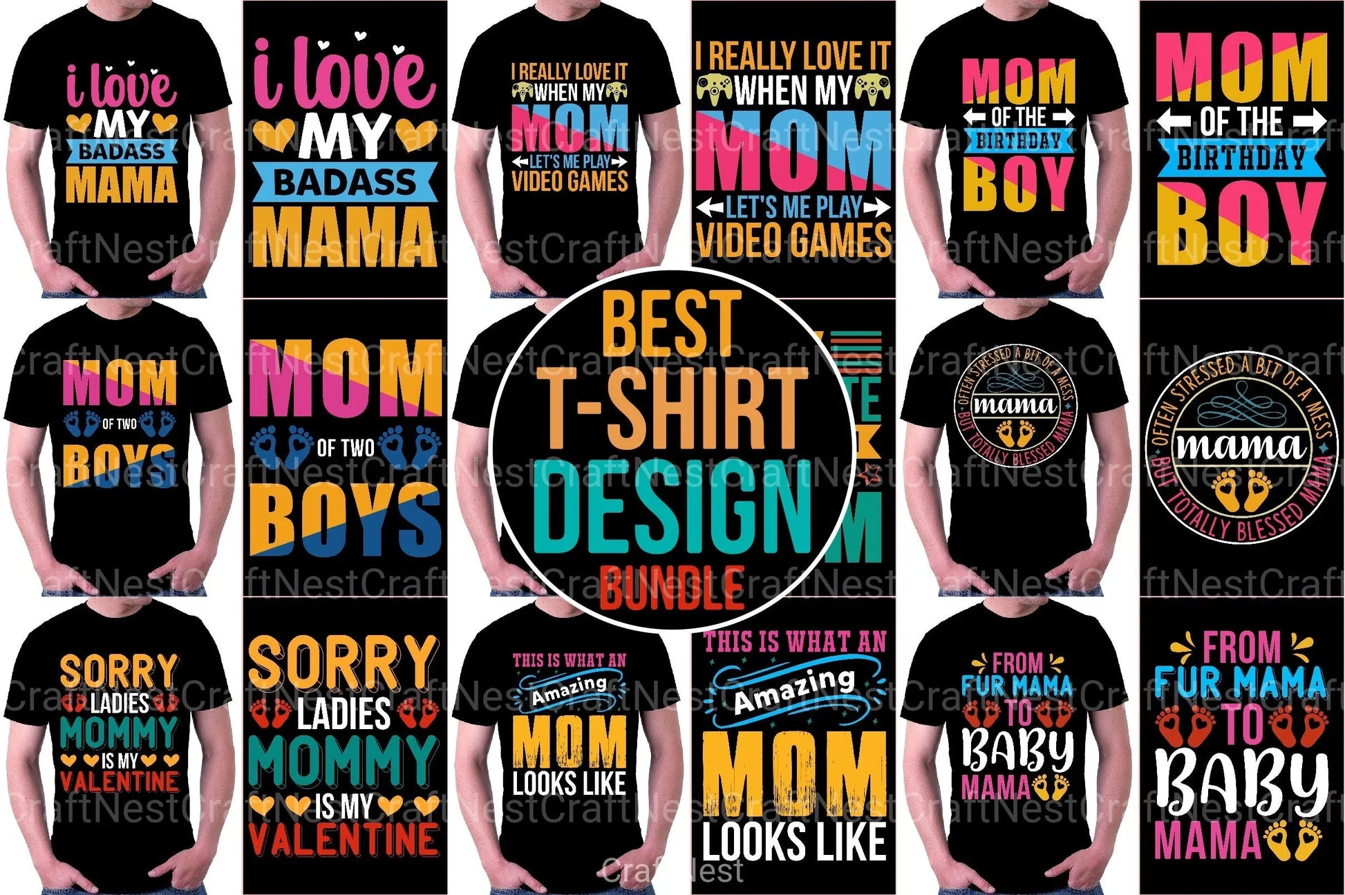 Mom T Shirt Design Bundle - CraftNest - Digital Crafting and Art