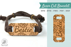 Bestie Laser Cut Bracelet SVG Bundle - CraftNest - Digital Crafting and Art