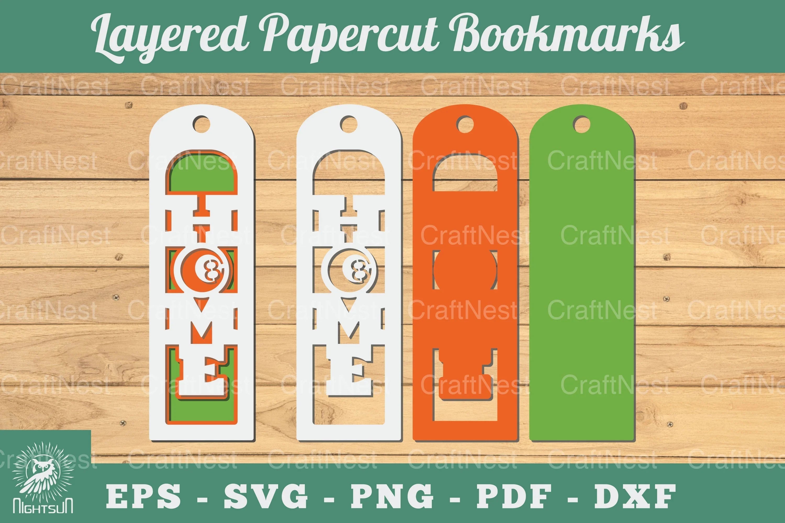 Billiard Ball Home 3D Papercut Bookmarks Bundle - CraftNest - Digital Crafting and Art