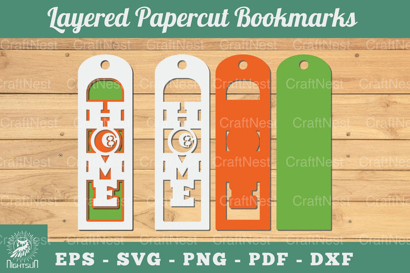 Billiard Ball Home 3D Papercut Bookmarks Bundle - CraftNest - Digital Crafting and Art