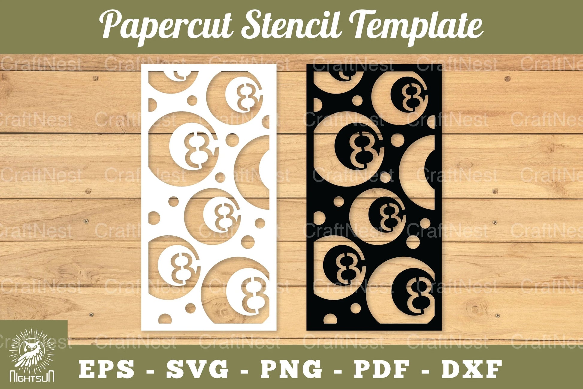 Billiard Ball Papercut Stencil Template Clipart Bundle - CraftNest - Digital Crafting and Art
