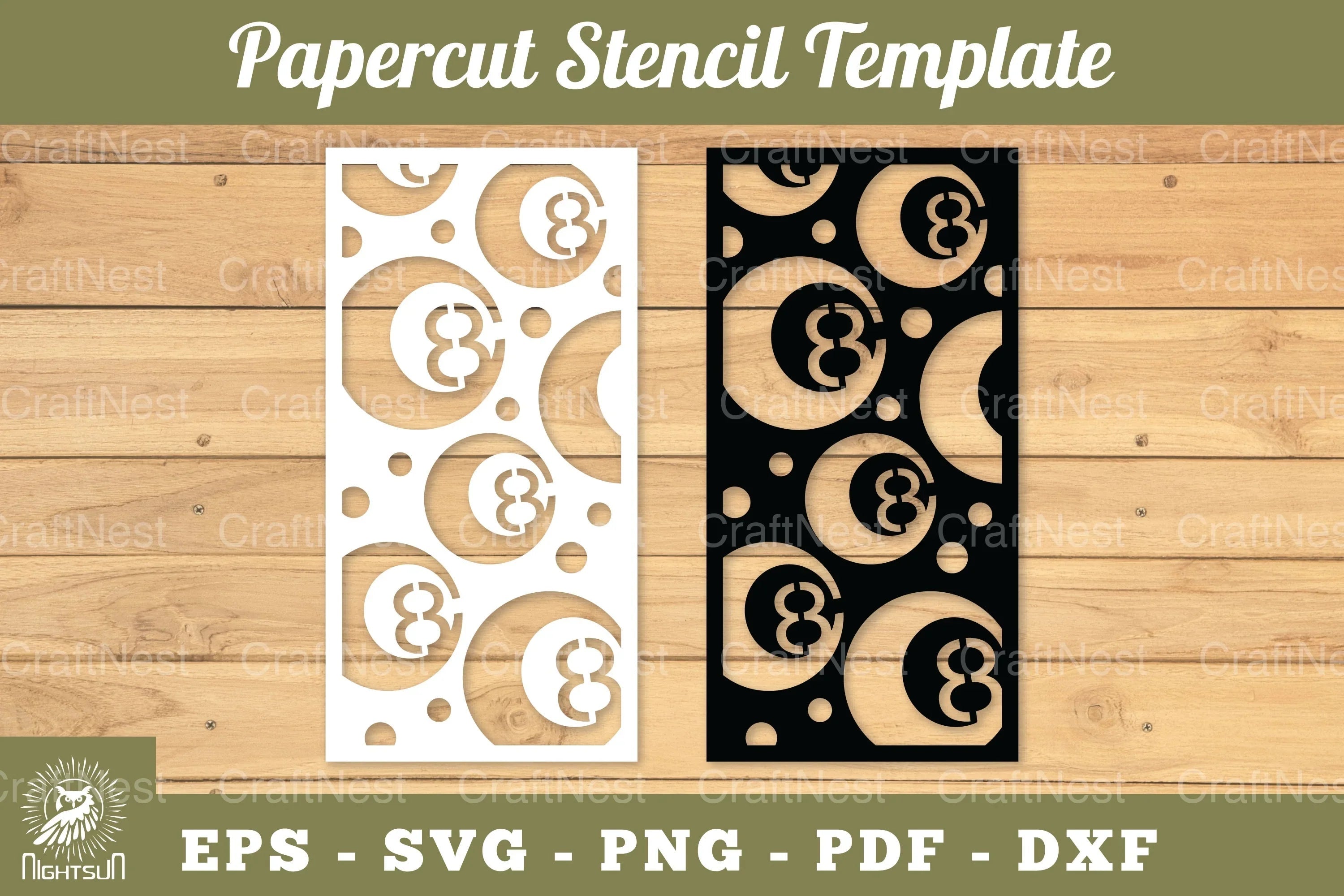 Billiard Ball Papercut Stencil Template Clipart Bundle - CraftNest - Digital Crafting and Art