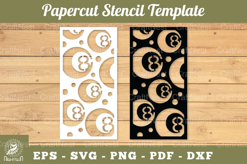 Billiard Ball Papercut Stencil Template Clipart Bundle - CraftNest - Digital Crafting and Art