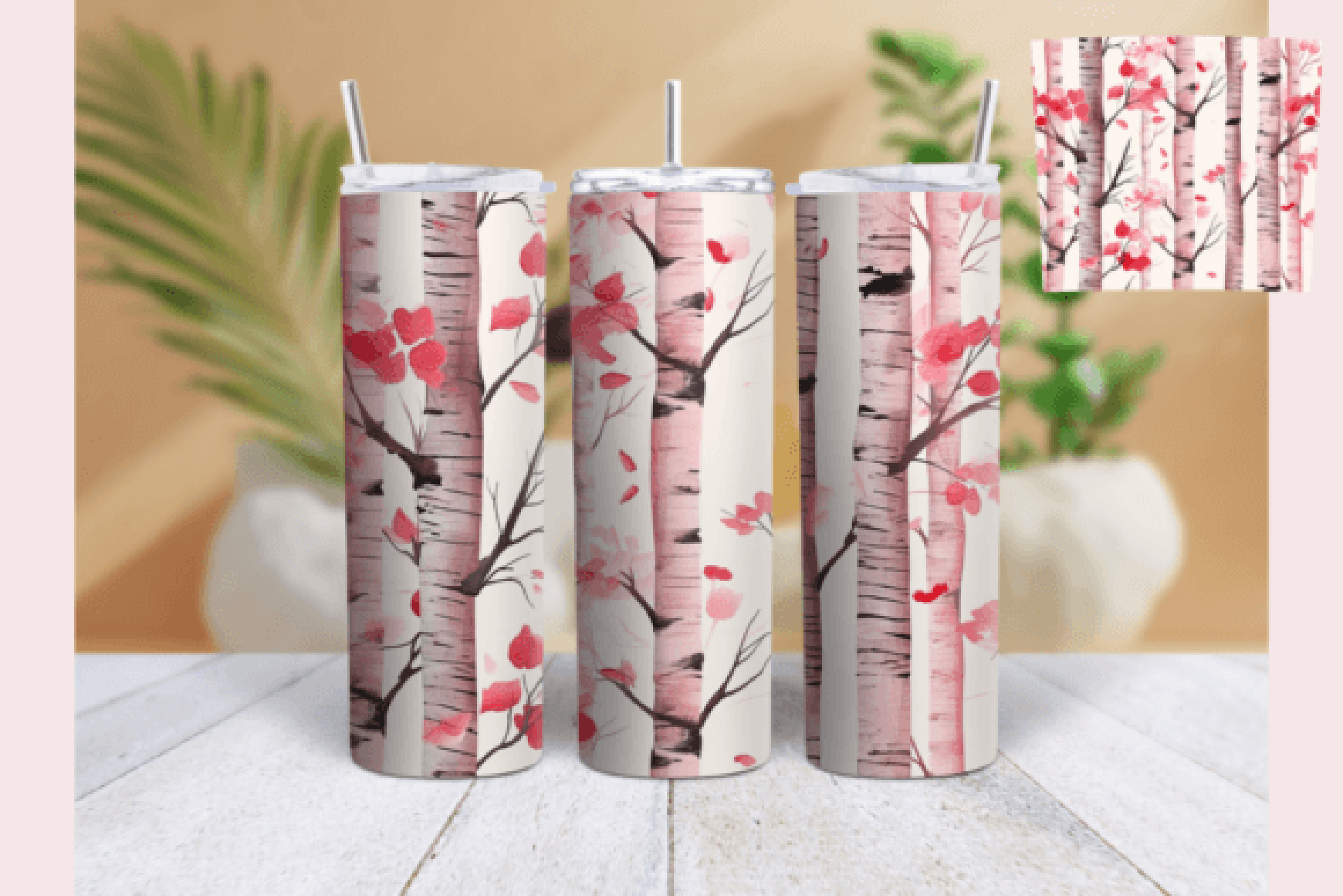 Birch Tree Valentine's Day Tumbler Wrap Bundle
