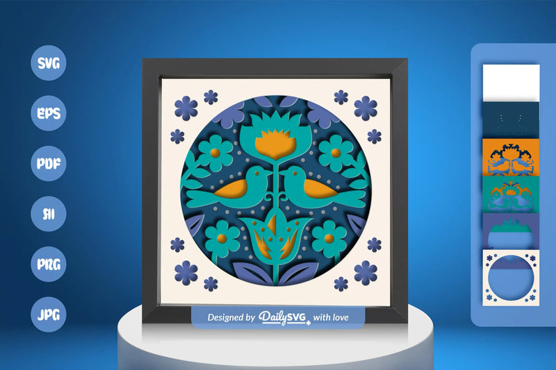 Bird Folk Art Papercut SVG Bundle - CraftNest - Digital Crafting and Art