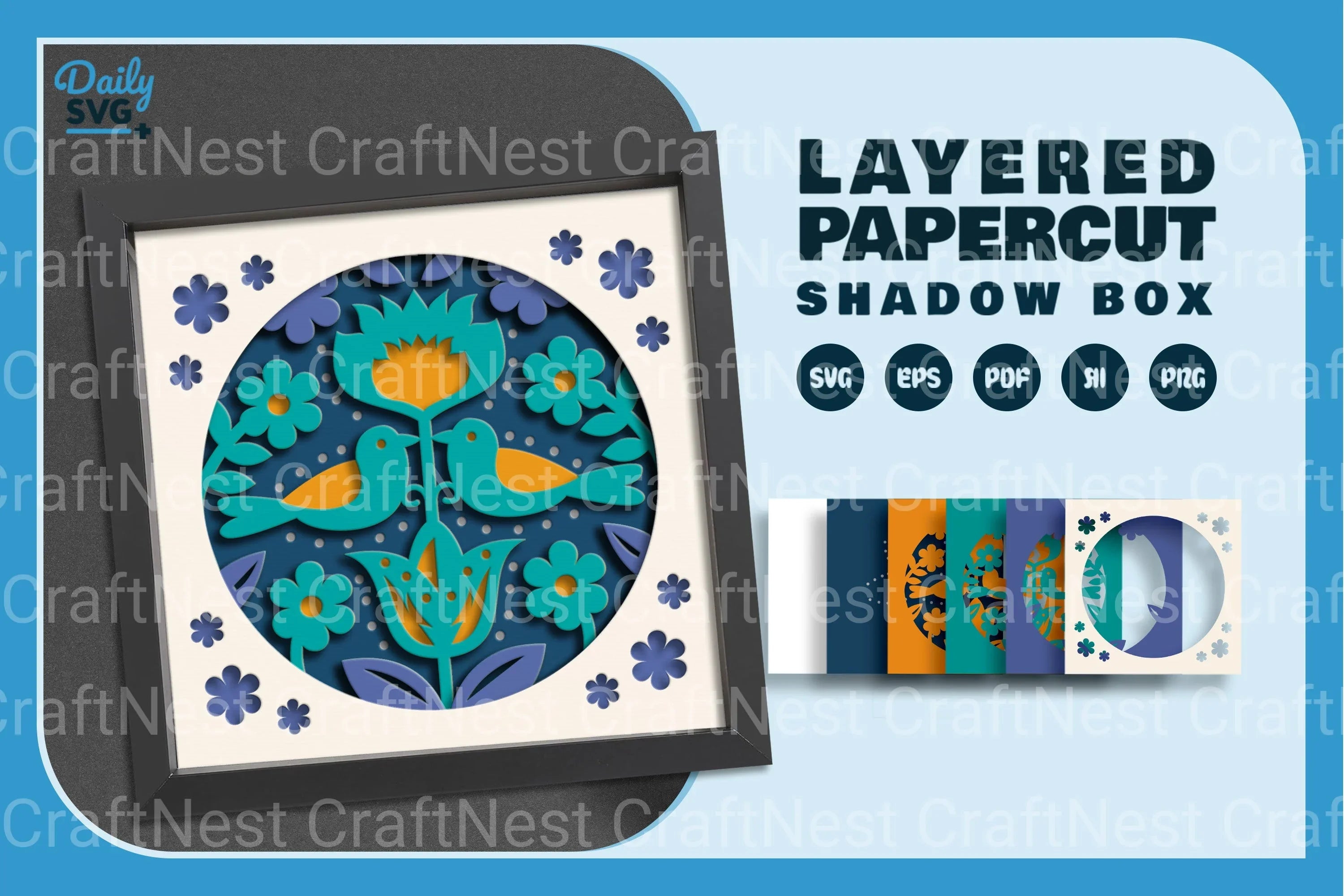 Bird Folk Art Papercut SVG Bundle