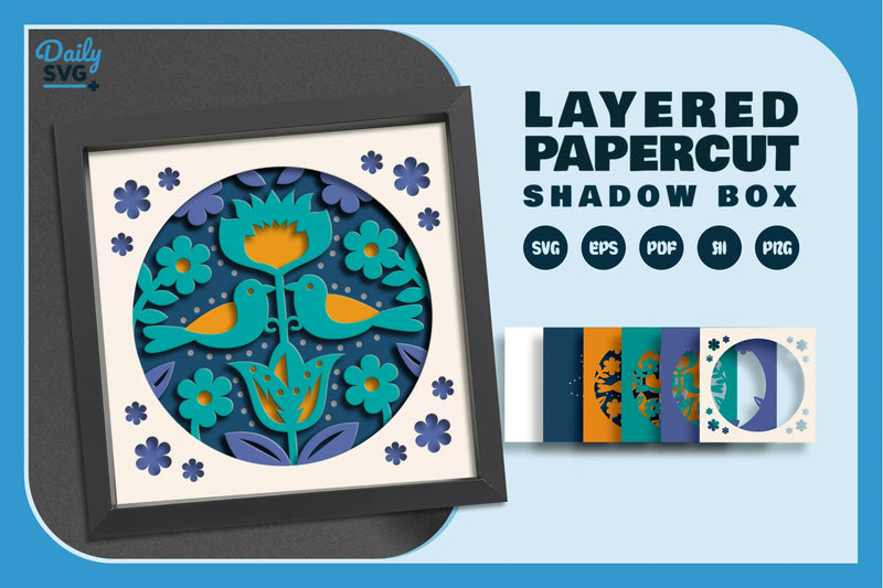 Bird Folk Art Papercut SVG Bundle - CraftNest - Digital Crafting and Art