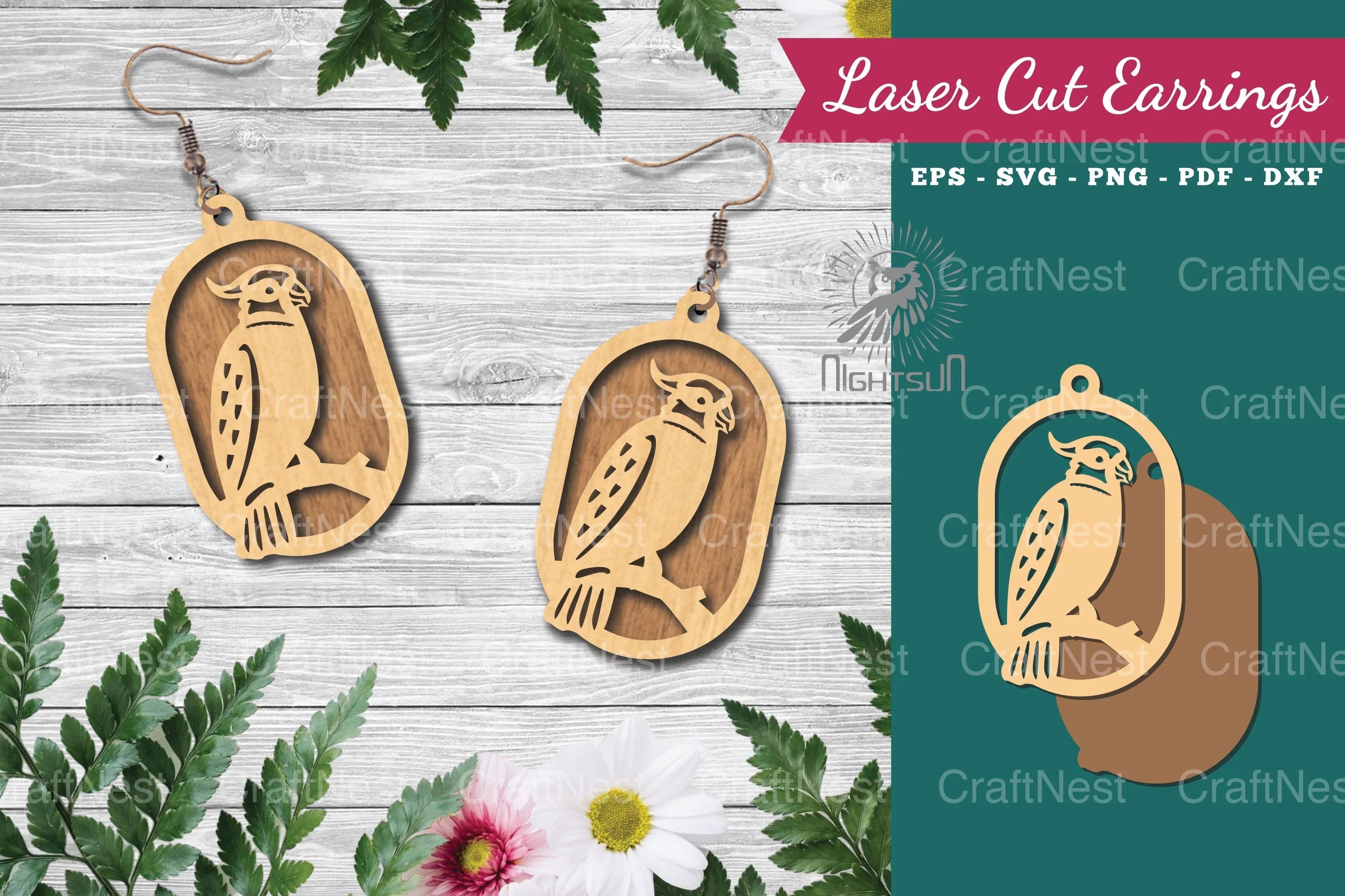 Bird Laser Cut Earrings Design Bundle - CraftNest - Digital Crafting and Art