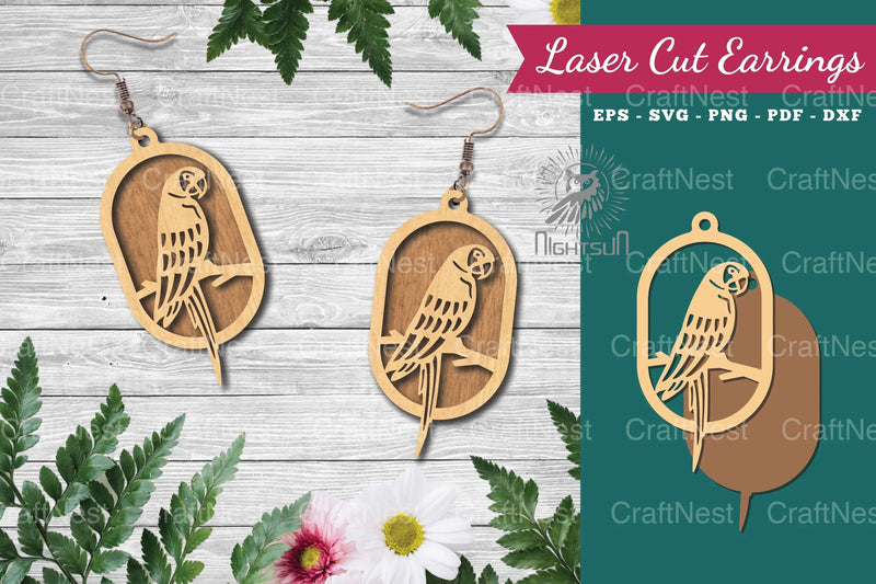 Bird Laser Cut Earrings Design Bundle - CraftNest - Digital Crafting and Art
