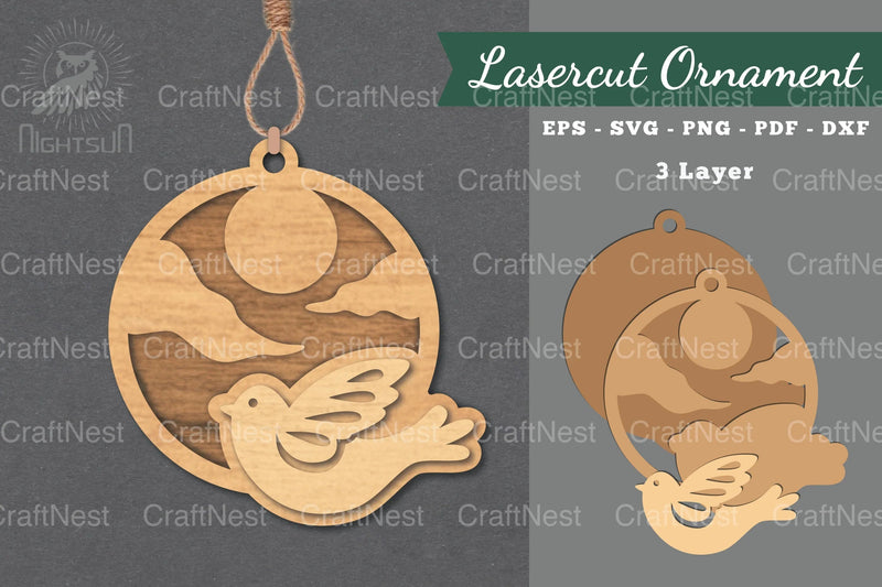 Bird Laser Cut Ornament Design Bundle - CraftNest - Digital Crafting and Art