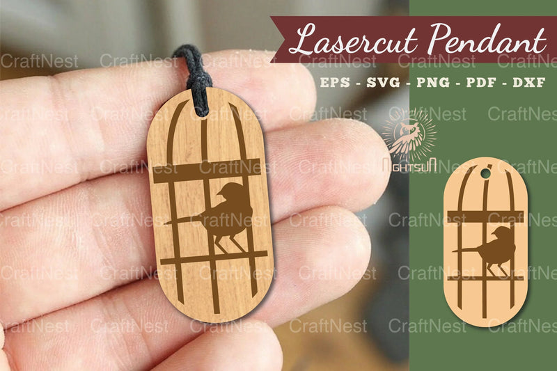 Bird Lasercut Pendant Design Bundle - CraftNest - Digital Crafting and Art