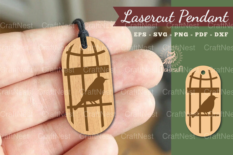 Bird Lasercut Pendant Design Bundle - CraftNest - Digital Crafting and Art