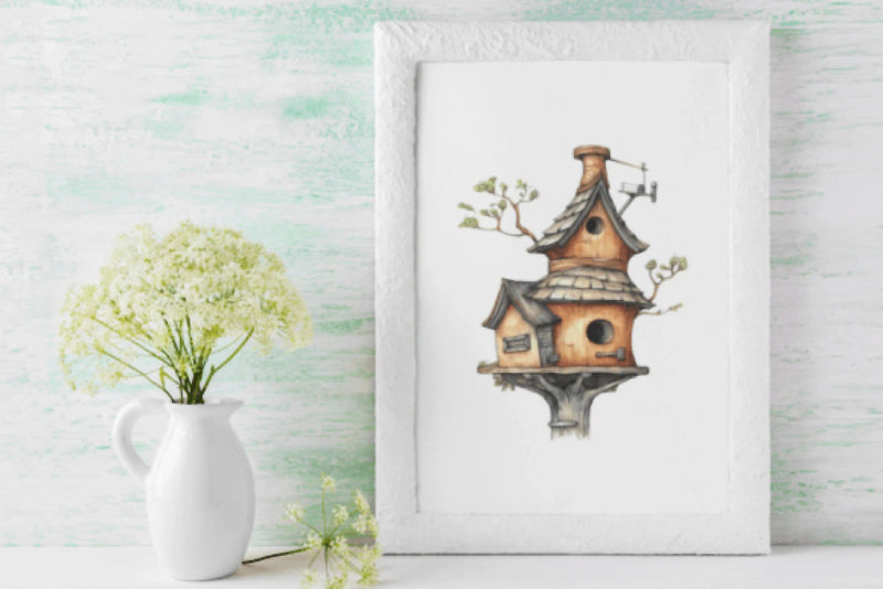 Charming Birdhouse Clipart Bundle - CraftNest - Digital Crafting and Art