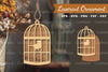 Bird in a Cage Laser Cut Ornament Design