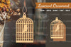 Bird in a Cage Laser Cut Ornament Design Bundle