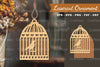 Bird in a Cage Laser Cut Ornament Clipart Bundle
