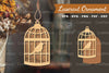 Bird in a Cage Laser Cut Ornament Clipart Bundle
