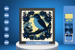 Bird on Branch Papercut SVG Bundle - CraftNest - Digital Crafting and Art