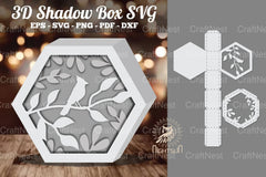 Birds Hexagon Shadow Box Clipart Bundle - CraftNest - Digital Crafting and Art