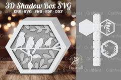 Birds Hexagon Shadow Box Clipart Bundle - CraftNest - Digital Crafting and Art