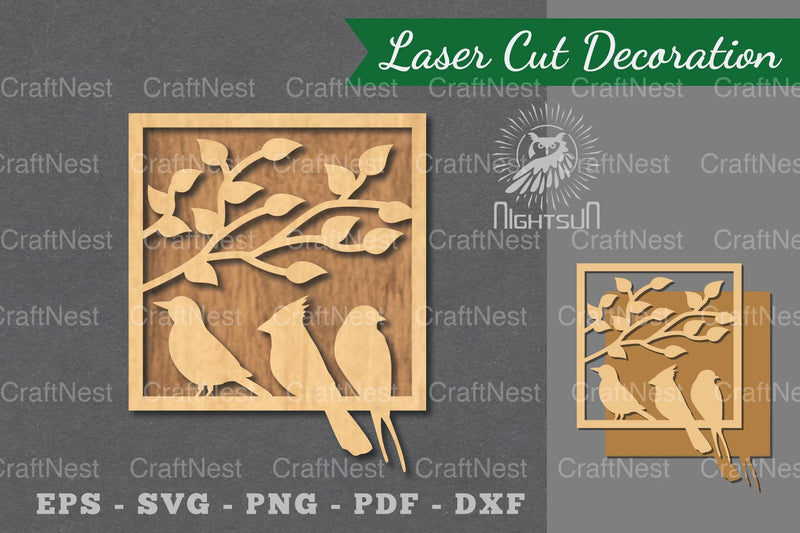 Birds Laser Cut Decoration Clipart Bundle - CraftNest - Digital Crafting and Art