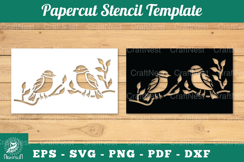 Birds Papercut Stencil Clipart Bundle - CraftNest - Digital Crafting and Art