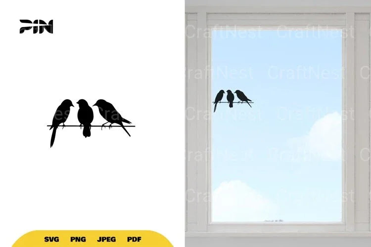 Birds on Wire SVG Bundle - CraftNest - Digital Crafting and Art