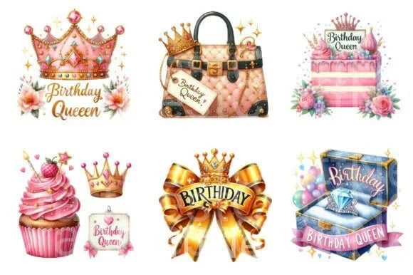 Birthday Queen Quotes Clipart Bundle - CraftNest - Digital Crafting and Art