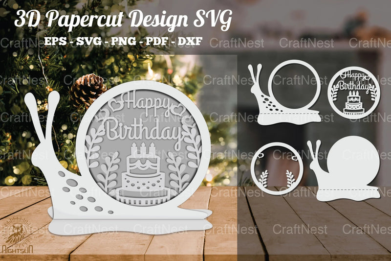 Birthday 3D Papercut Design Clipart Bundle - CraftNest - Digital Crafting and Art