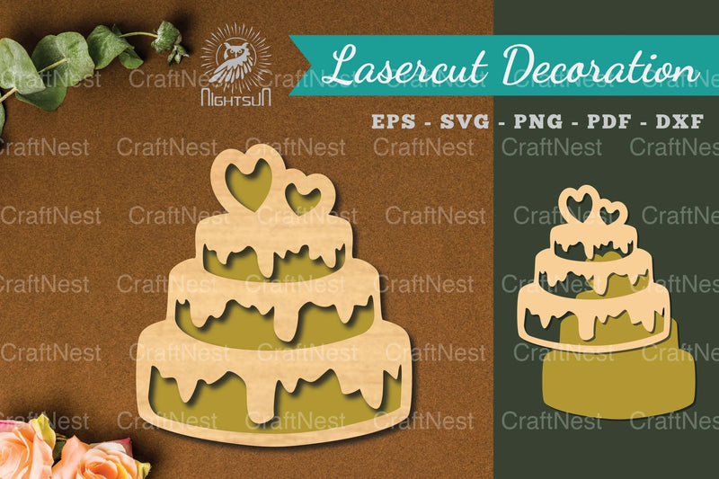 Birthday Cake Laser Cut Decoration Clipart Bundle - CraftNest - Digital Crafting and Art