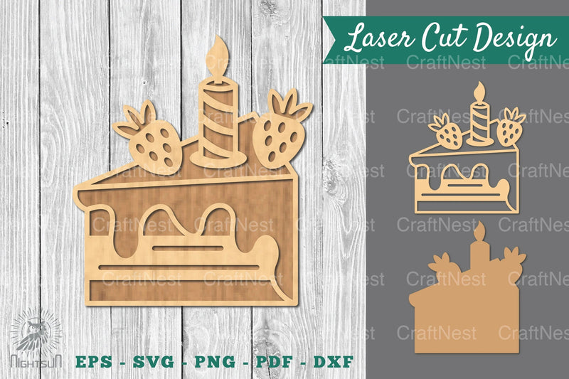 Birthday Cake Laser Cut Decoration Clipart Bundle - CraftNest - Digital Crafting and Art