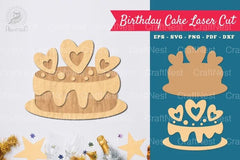 Birthday Cake Laser Cut Decoration SVG Bundle - CraftNest - Digital Crafting and Art
