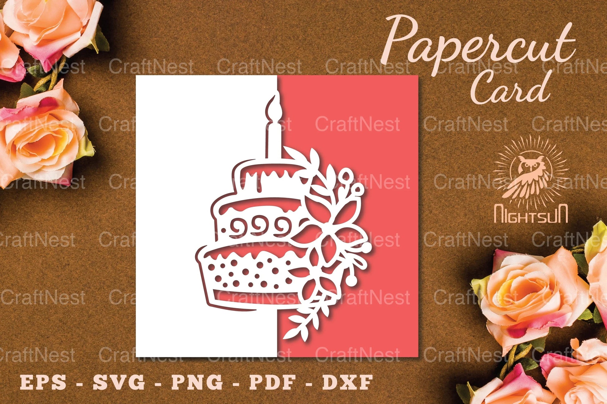 Birthday Cake Papercut Card SVG Bundle - CraftNest - Digital Crafting and Art