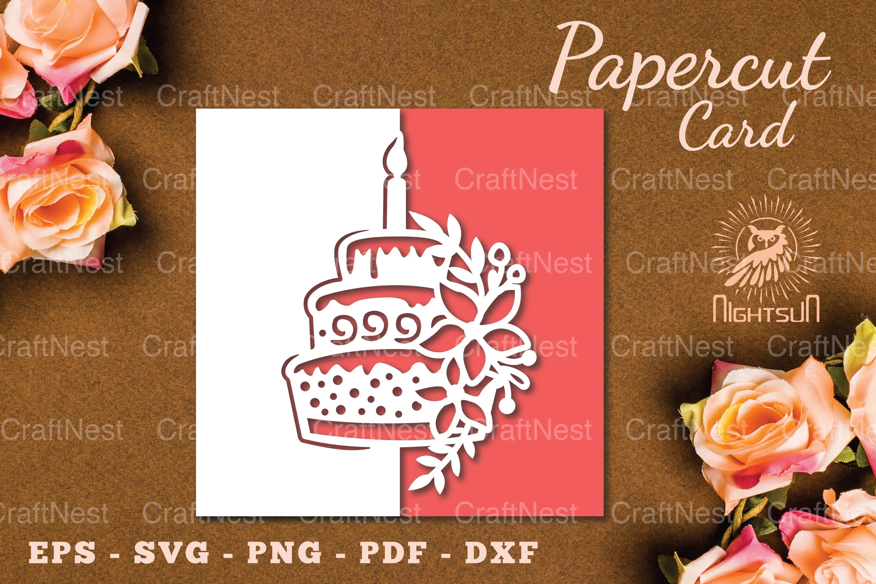 Birthday Cake Papercut Card SVG Bundle - CraftNest - Digital Crafting and Art