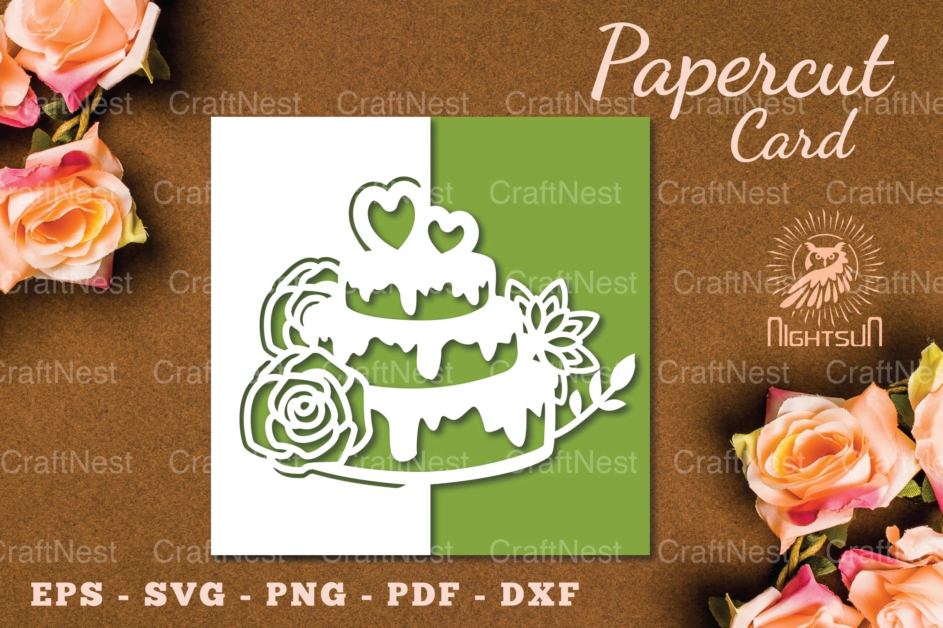 Birthday Cake Papercut Card SVG Template - CraftNest - Digital Crafting and Art