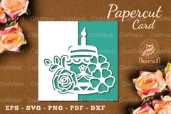Birthday Cake Papercut Card SVG Bundle - CraftNest - Digital Crafting and Art