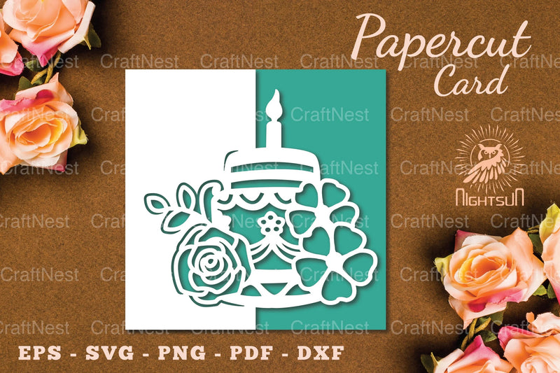 Birthday Cake Papercut Card SVG Bundle - CraftNest - Digital Crafting and Art