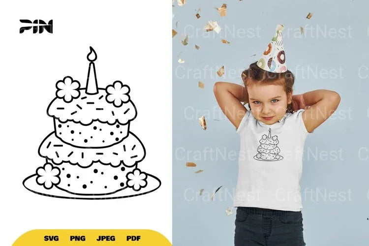Birthday Cake Doodle SVG Bundle - CraftNest - Digital Crafting and Art