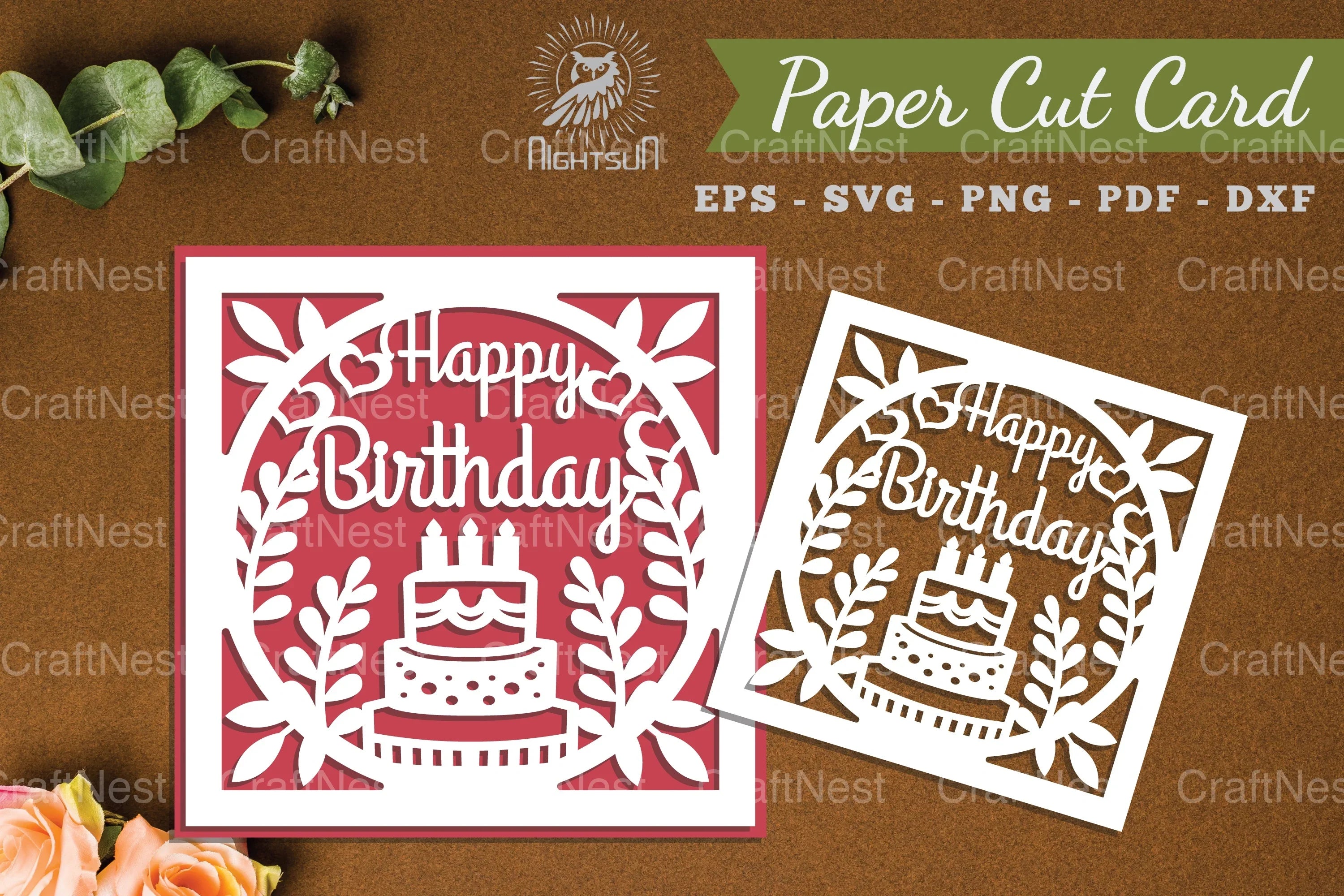 Birthday Card Papercut SVG Bundle - CraftNest - Digital Crafting and Art