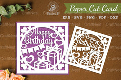 Birthday Card Papercut SVG Bundle - CraftNest - Digital Crafting and Art